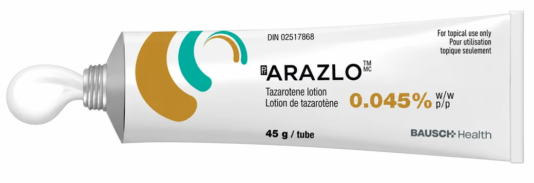Arazlo product packaging; 0.045% lotion · 45 g