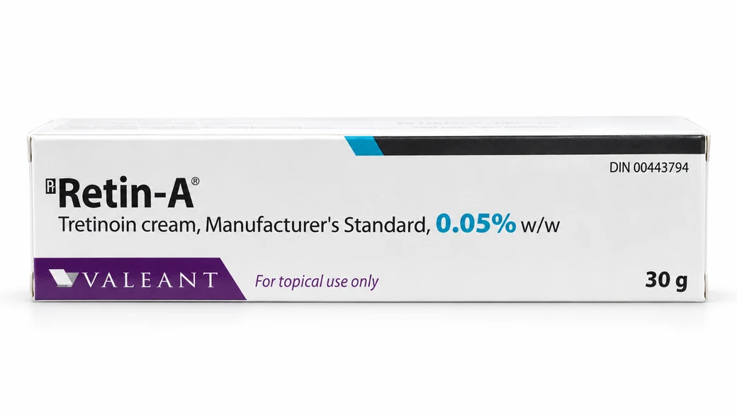Tretinoin product packaging; 0.05% cream · 30 g